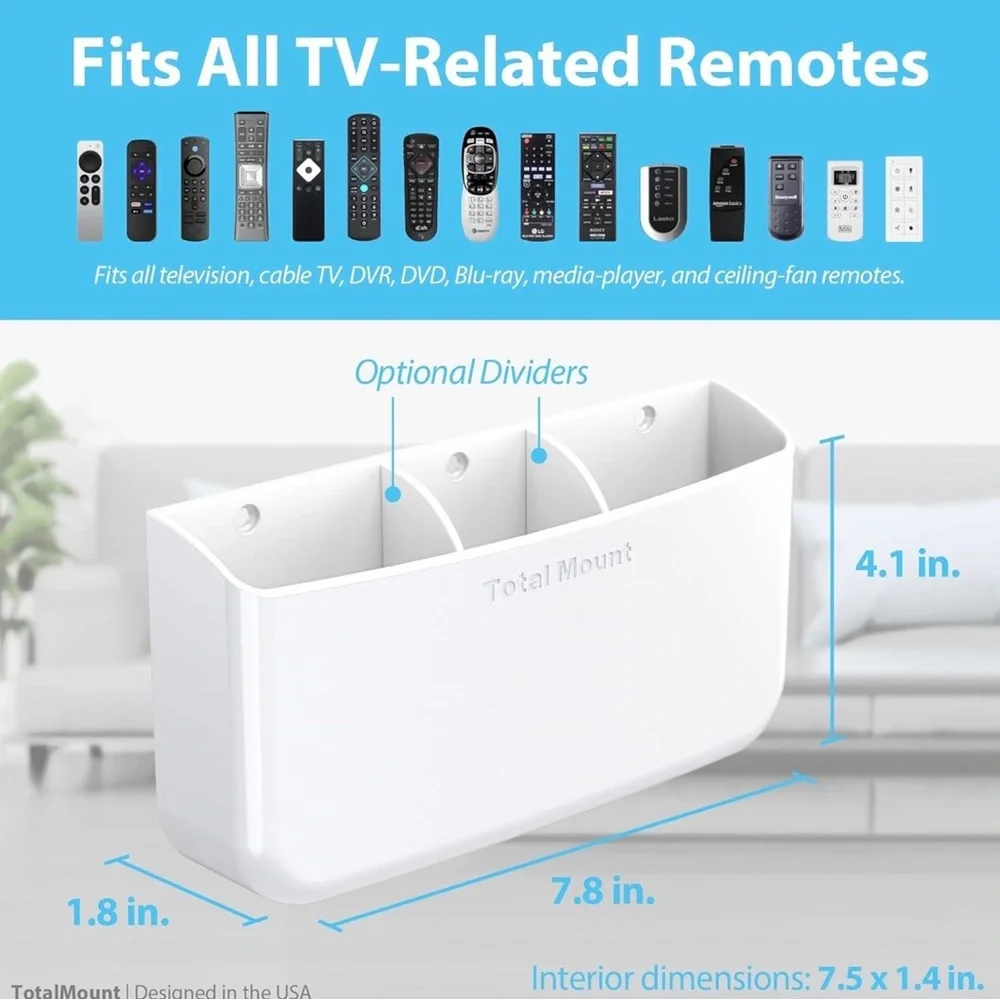 Totalmount Hole-Free Remote Holder – Eliminates Need to Drill Holes in Your Wall